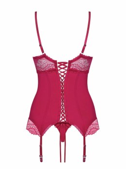 Rosalyne Zestaw Gorset z Fiszbiną i Stringi Czerwony Regulowany 2XL