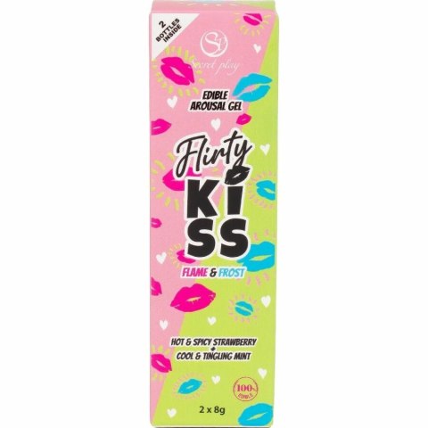Secret Play Flirty Kiss Żel smakowy truskawka-mięta 2x8g, efekt ciepło-chłod