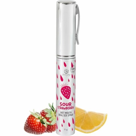 Secretplay Sour Strawberry - Spray do ust o smaku kwaśnej truskawki 11g
