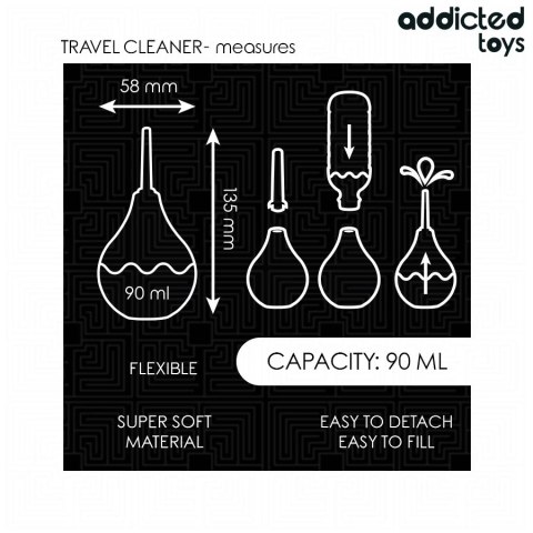 Addicted Toys Travel Cleaner S 90 ml - kompaktowy system higieniczny