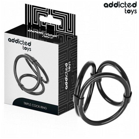Addicted Toys Triple Ring - Elastyczny potrojny pierścień anatomiczny 3w1