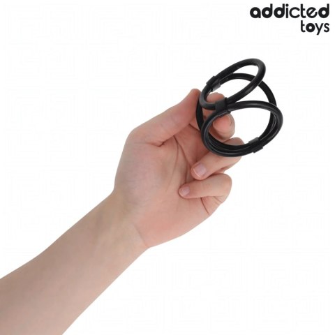 Addicted Toys Triple Ring - Elastyczny potrojny pierścień anatomiczny 3w1