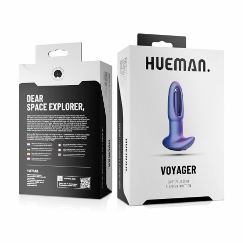 Hueman Voyager - Wibrujący korek analny z funkcją stukania, fioletowy