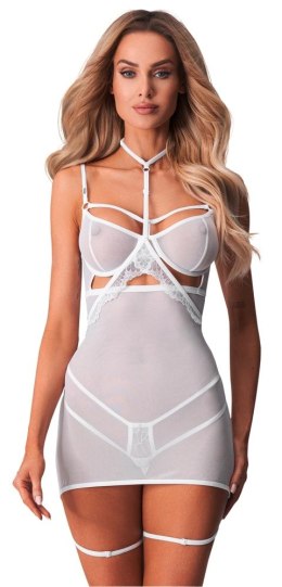 Obsessive Arrowel Chemise biała S/M z koronką i regulacją