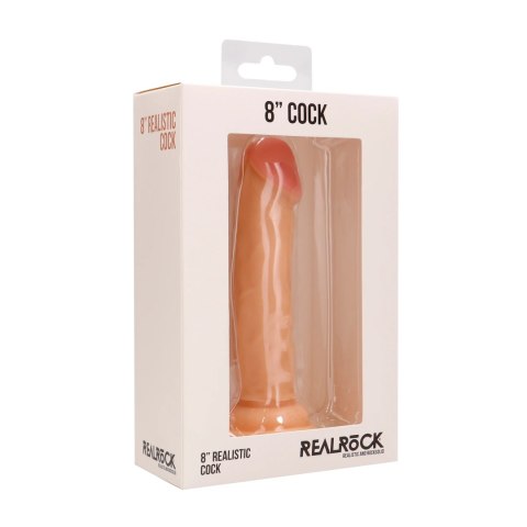 RealRock Model 8 - Anatomiczny gadżet intymny z przyssawką 20 cm, naturalny