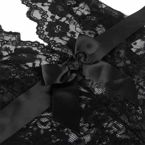 Subblime Body z falbankami czarne L/XL - elegancka bielizna damska