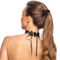 Cottelli Accessories Choker Black S-L z haftem i perełkami, regulowany