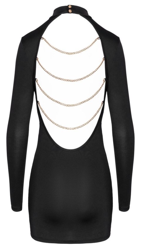 Cottelli PARTY Sukienka Mini Czarna z Ozdobnymi Łańcuszkami L