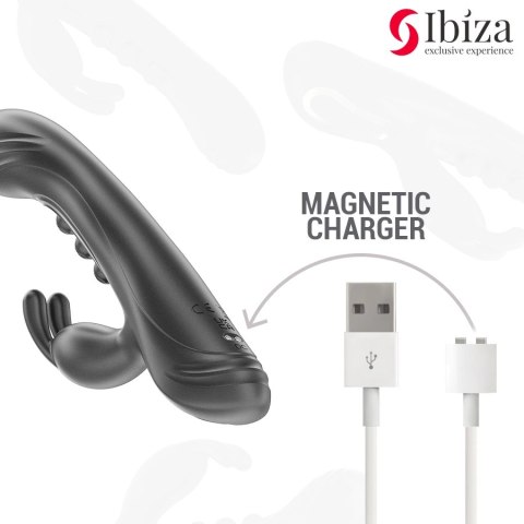 Ibiza Rabbit Pulsator - Model z podwojną stymulacją, silikon medyczny, fioletowy