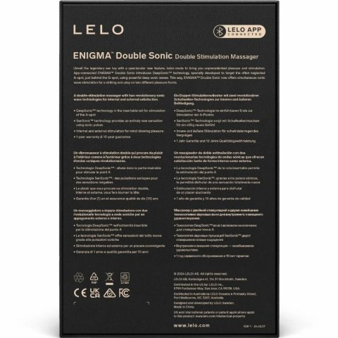 LELO ENIGMA Czarny - Podwojny Stymulator Soniczny, 8 Trybow, App Control