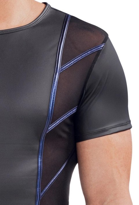 NEK Koszula męska L czarna z niebieskimi akcentami i siateczką