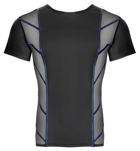 NEK Koszula męska L czarna z niebieskimi akcentami i siateczką