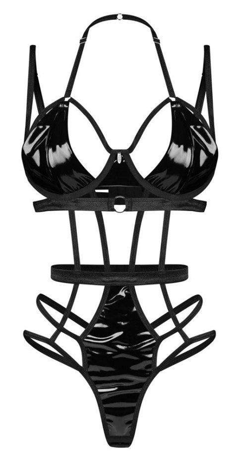 Obsessive Keira Lise Body S/M czarne paski i winyl regulacja