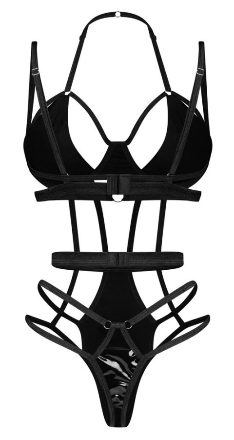 Obsessive Keira Lise Body S/M czarne paski i winyl regulacja