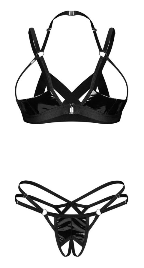 Obsessive Keira Lise komplet z vinylem czarny L/XL regulowany