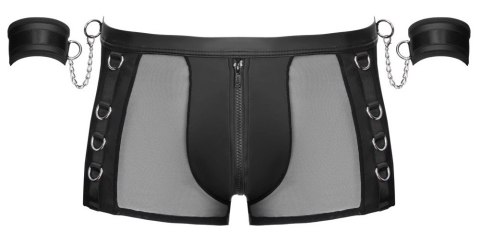 Svenjoyment Bondage Pants L czarne z siateczką i mankietami