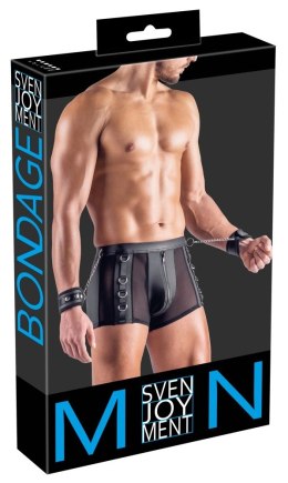 Svenjoyment Bondage Spodnie męskie S z siateczką i mankietami