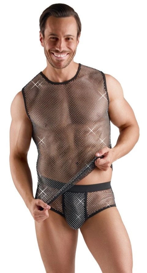 Svenjoyment Koszulka Siatkowa Męska 2XL Czarne Kryształki