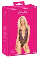 Kissable Body L/XL z haftem kwiatowym, czarne z rożowo-fioletowym akcentem