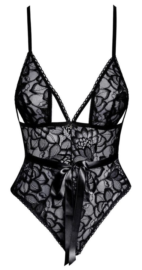 Kissable Body Lace S/M czarne koronkowe body z regulowanymi ramiączkami