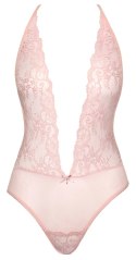 Kissable Body Pink S/M - Delikatna koronka, regulowane ramiączka