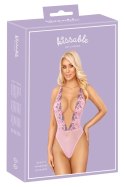 Kissable Body S/M z haftem kwiatowym, rożowy, regulowane ramiączka