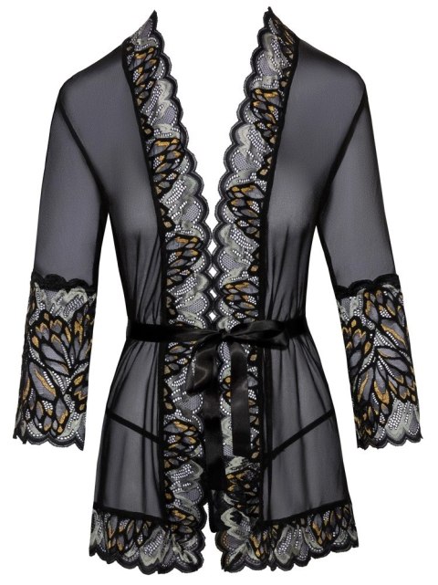 Kissable Kimono Lace L/XL - Krotki szlafrok z koronką i pasem