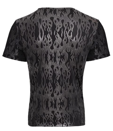 Svenjoyment Męska koszula 3XL czarna z metalicznym wzorem, elastyczna