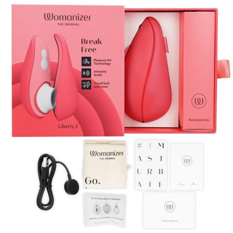 Womanizer Liberty 2 Personalny Stymulator Powietrzny z Magnetyczną Pokrywką Rożowy