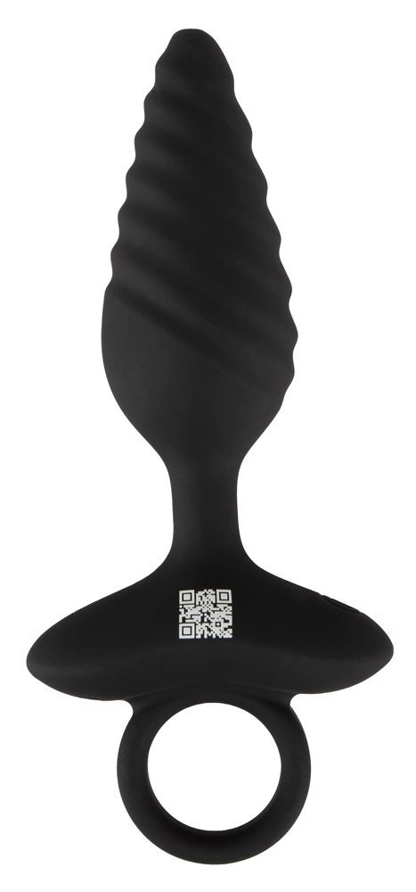 ANOS Plug Twisted Flexible silikonowy wibrujący, czarny 14,8 cm