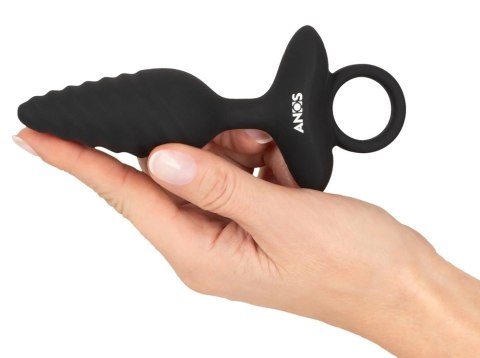 ANOS Plug Twisted Flexible silikonowy wibrujący, czarny 14,8 cm