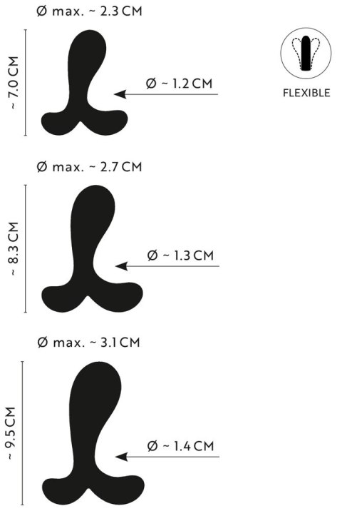 ANOS Zestaw 3 korkow treningowych silikonowych z anatomiczną końcowką