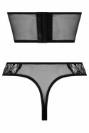 Chilirose Half Corset & Tiara Thong - gorset pod biust i stringi, czarne L