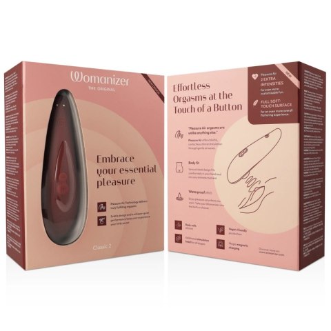 Womanizer Classic 2 Bordeaux - stymulator bezdotykowy, 10 poziomow, IPX7