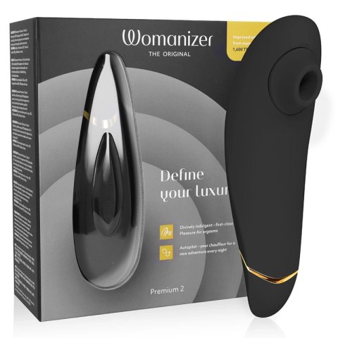 Womanizer Premium 2 Czarny - Intuicyjny Stymulator Powietrzny, 14 Trybow
