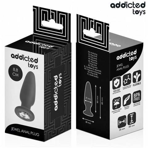 Addicted Toys Korek anatomiczny S 8,8 cm z ozdobnym kryształem
