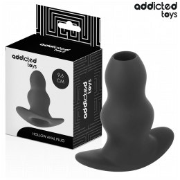 Addicted Toys Korek anatomiczny pusty M silikonowy 9,6 cm czarny