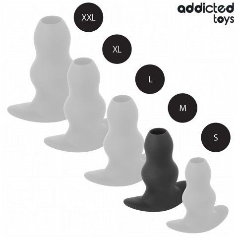Addicted Toys Korek anatomiczny pusty M silikonowy 9,6 cm czarny