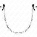 Kink Zaciski na sutki z płaskim łańcuchem srebrne 34 cm, metalowe