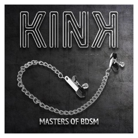 Kink Zaciski na sutki z płaskim łańcuchem srebrne 34 cm, metalowe