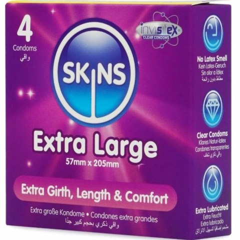 SKINS Extra Large Premium prezerwatywy waniliowe 4 sztuki
