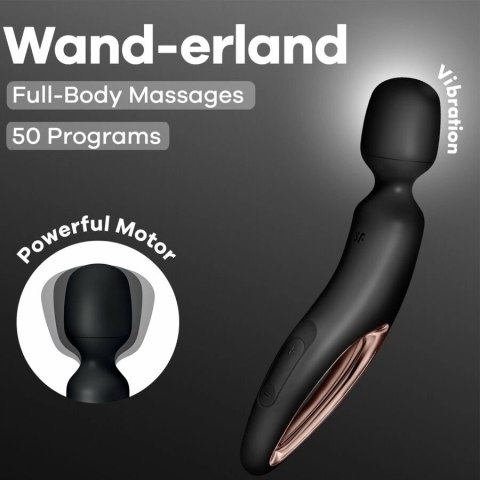 Satisfyer Wand-erland Czarny - Masażer Wibracyjny XXL, 50 Trybow, IPX7