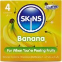 Skins Banana Premium - prezerwatywy smakowe bananowe 4 sztuki