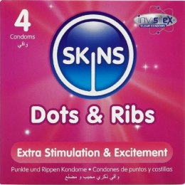 Skins Dots & Ribs Premium prezerwatywy 4 szt. teksturowane wanilia