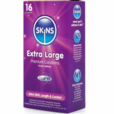 Skins Extra Large Premium 16 szt. - prezerwatywy o powiększonym rozmiarze