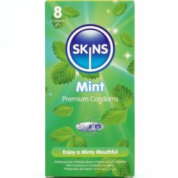 Skins Mint Premium 8 szt. - prezerwatywy miętowe, ultracienkie