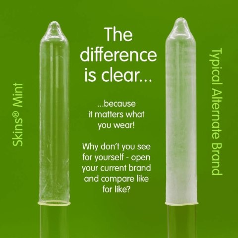 Skins Mint Premium prezerwatywy 4 szt. smak miętowy ultracienkie