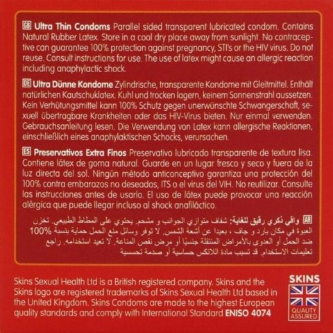 Skins Ultra Thin - prezerwatywy premium, ultracienkie, 4 sztuki