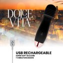Dolce Vita Trzy Czarny - Wibrujące Urządzenie Intymne 7 Trybow USB 12,2 cm