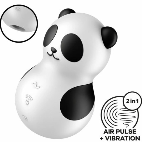 Satisfyer Pocket Panda - kompaktowy stymulator pulsacyjny, czarno-biały